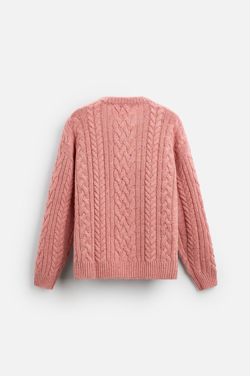 Factory Direct Cable Knit Pink Sweater – Bulk Orders for Retailers & Manufacturers