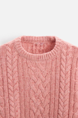 Factory Direct Cable Knit Pink Sweater – Bulk Orders for Retailers & Manufacturers