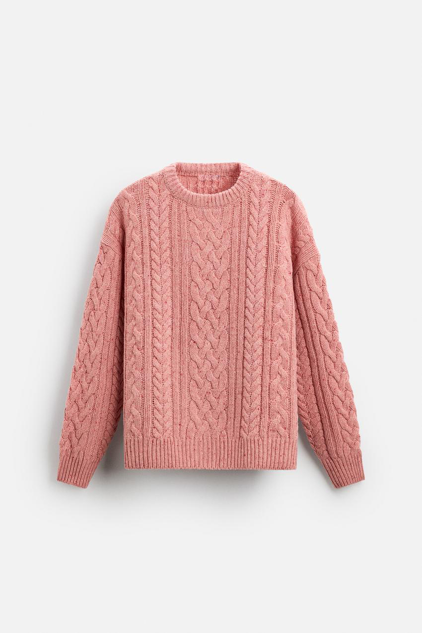Factory Direct Cable Knit Pink Sweater – Bulk Orders for Retailers & Manufacturers