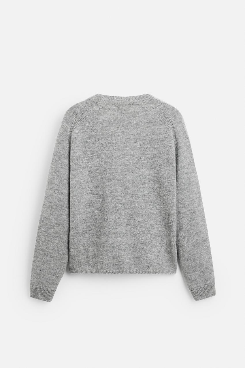 Factory Direct Gray V-Neck Knit Sweater – Bulk Orders Available