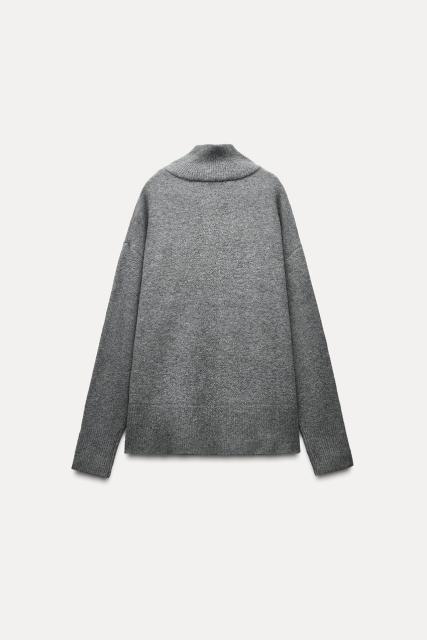 OEM Customizable Gray Button Detail Turtleneck Sweater – Wholesale Women’s Cozy Knitwear