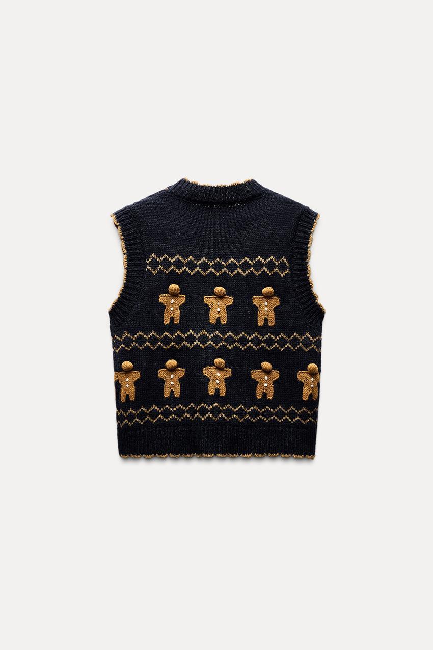 Personalized Festive Gingerbread Design Sleeveless Sweater-Women’s Manufacturer