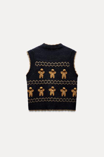 Personalized Festive Gingerbread Design Sleeveless Sweater-Women’s Manufacturer