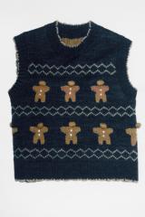 Personalized Festive Gingerbread Design Sleeveless Sweater-Women’s Manufacturer