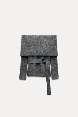 Factory Direct Gray Belted Sweater with Folded Neck – Cozy Sweater for Retailers & Manufacturers