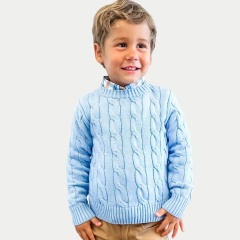 Customizable Boys' Cable Knit Sweater – Classic Style with Modern Comfort | OEM & ODM Manufacturer
