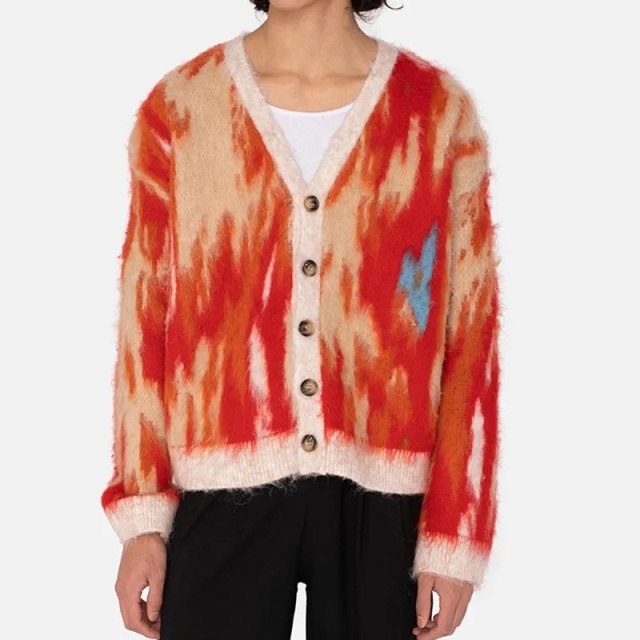 Custom Men's Abstract Cardigan – Bold Design and Cozy Comfort | OEM & ODM Knitwear Manufacturer
