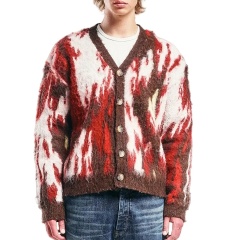 Custom Men's Abstract Cardigan – Bold Design and Cozy Comfort | OEM & ODM Knitwear Manufacturer