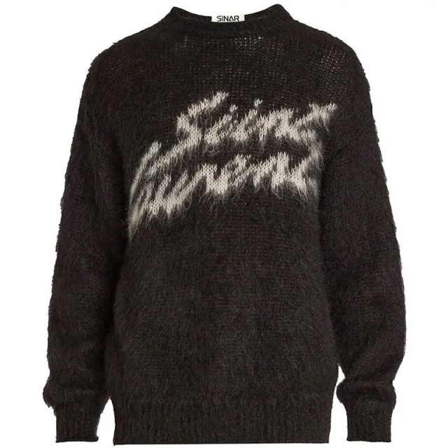 Custom Men's Crewneck Sweater with Distressed Logo – Wholesale Manufacturer Offering Modern Elegance