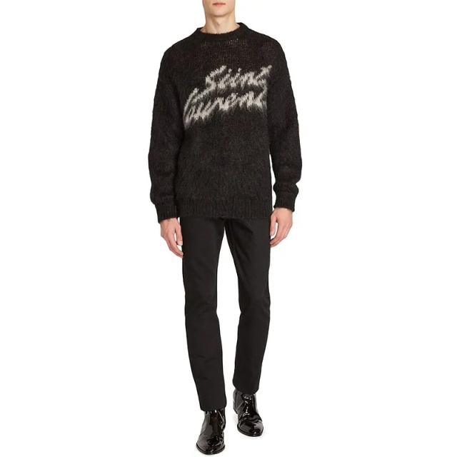 Custom Men's Crewneck Sweater with Distressed Logo – Wholesale Manufacturer Offering Modern Elegance