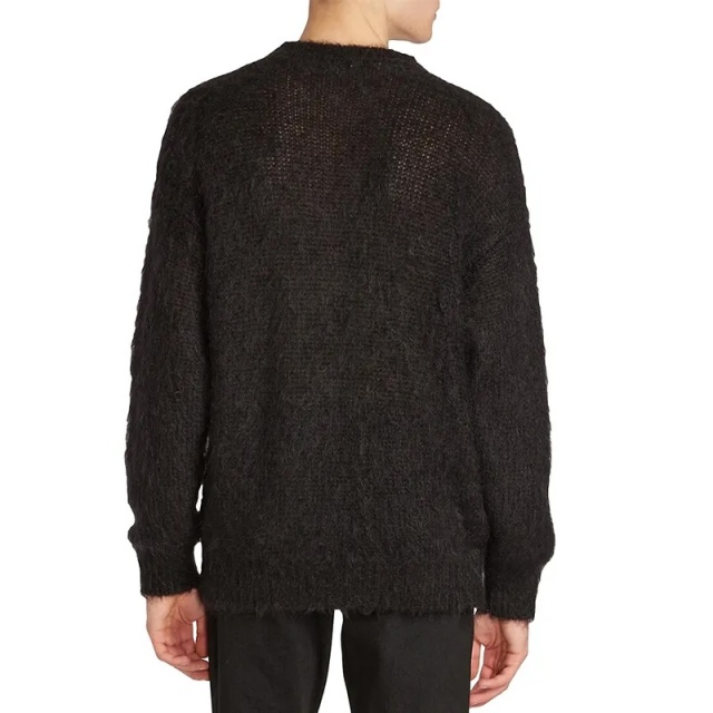 Custom Men's Crewneck Sweater with Distressed Logo – Wholesale Manufacturer Offering Modern Elegance