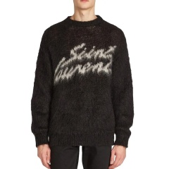 Custom Men's Crewneck Sweater with Distressed Logo – Wholesale Manufacturer Offering Modern Elegance