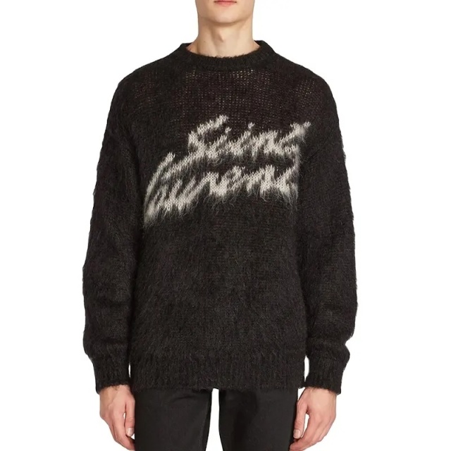 Custom Men's Crewneck Sweater with Distressed Logo – Wholesale Manufacturer Offering Modern Elegance