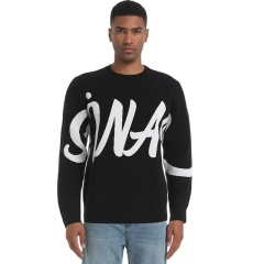 Custom Unisex Oversized Black Sweater with Bold Lettering – Minimalist Statement Style | OEM & ODM Knitwear Manufacturer