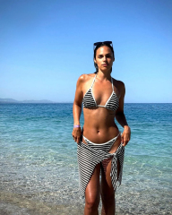 Custom Design Black & White Striped Bikini Set with Matching Sarong – OEM & ODM Swimwear Manufacturer