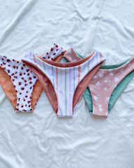 OEM & ODM Floral High-Waisted Bikini Set – Blue Blossom | Custom Swimwear Manufacturer