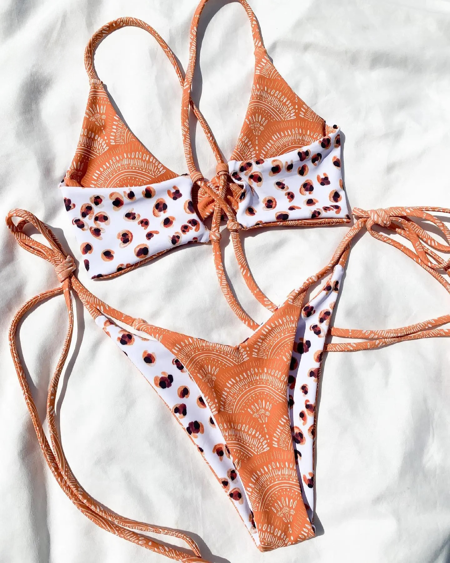 OEM & ODM Floral High-Waisted Bikini Set – Blue Blossom | Custom Swimwear Manufacturer