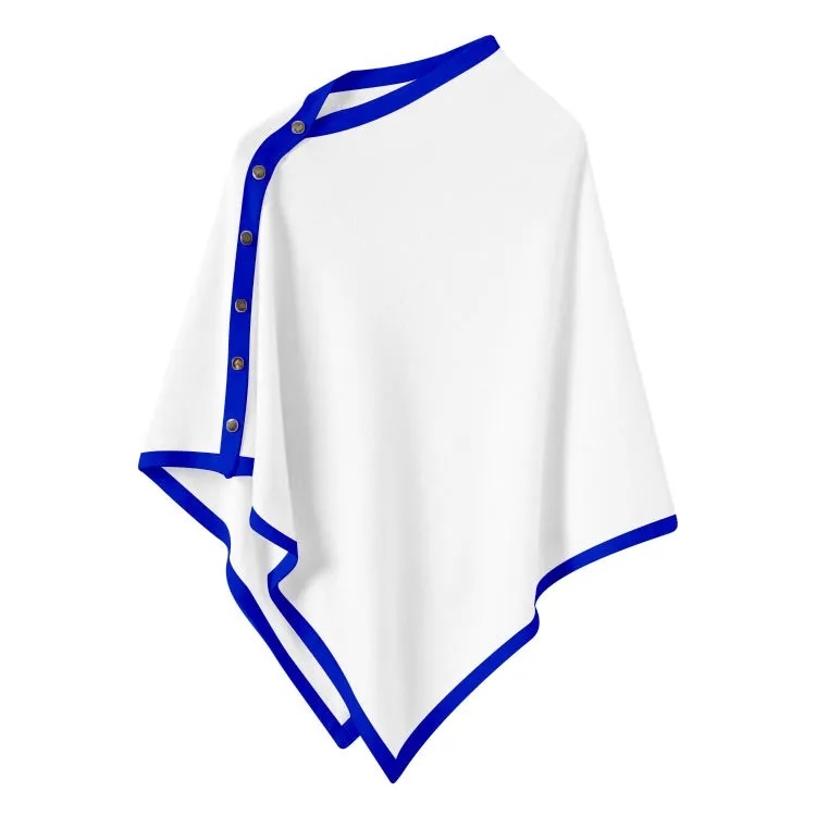 Customizable Color-Block Knit Poncho – Pink, White, and Green | OEM & ODM Knitwear Manufacturer