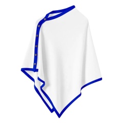 Customizable Color-Block Knit Poncho – Pink, White, and Green | OEM & ODM Knitwear Manufacturer