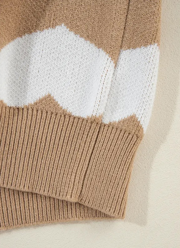 Custom Women's Heart Print Knit Sweater – OEM & ODM Manufacturer for Chic and Cozy Apparel