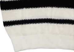 Customizable Women's Casual Pullover Classic Black and White Striped Knit Sweater