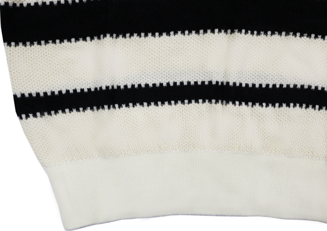Customizable Women's Casual Pullover Classic Black and White Striped Knit Sweater