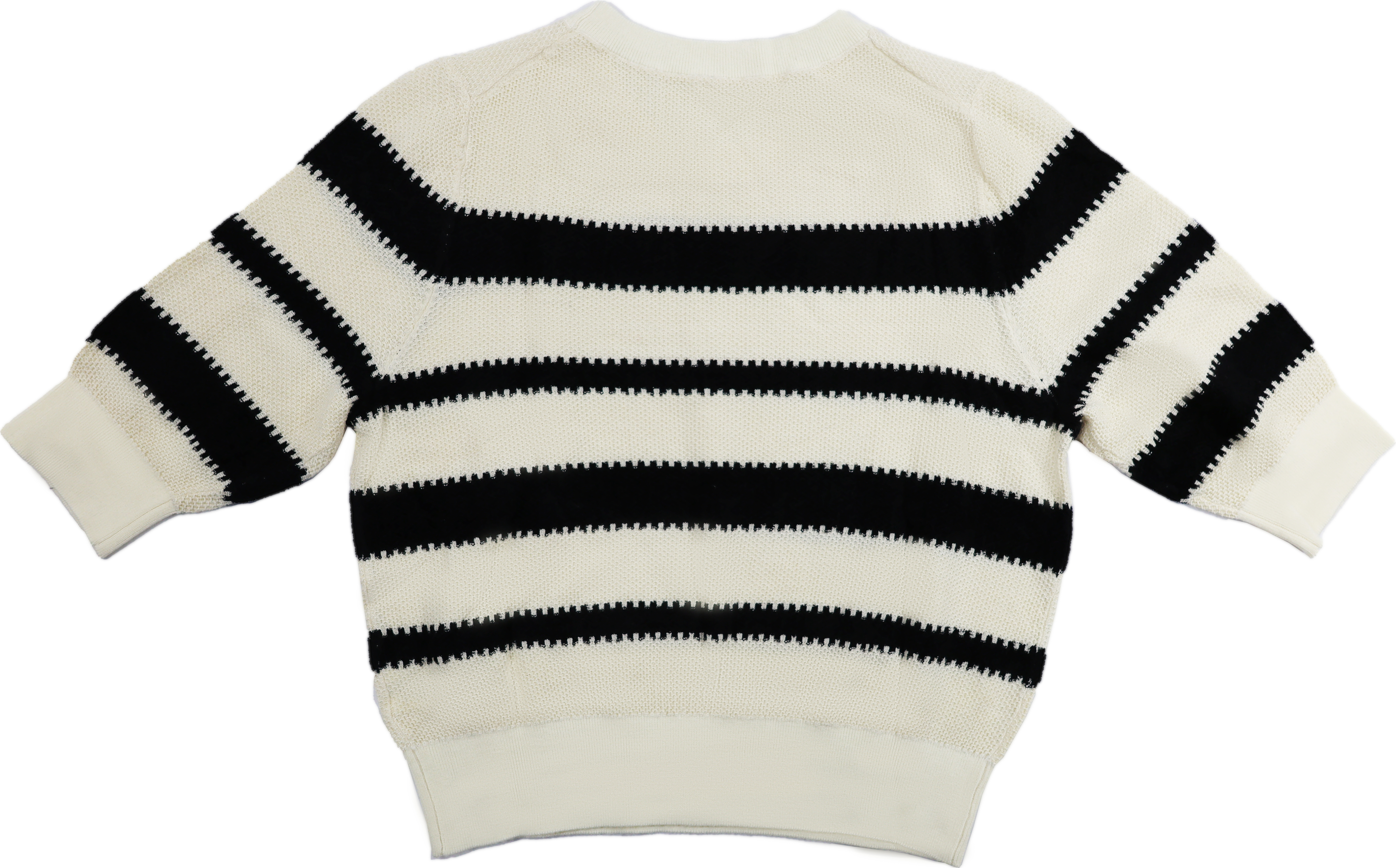 Customizable Women's Casual Pullover Classic Black and White Striped Knit Sweater