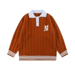 Custom Kids' Vintage-Inspired Knit Polo Sweater – OEM & ODM Children's Apparel Manufacturer
