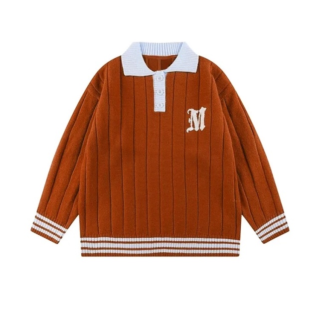 Custom Kids' Vintage-Inspired Knit Polo Sweater – OEM & ODM Children's Apparel Manufacturer