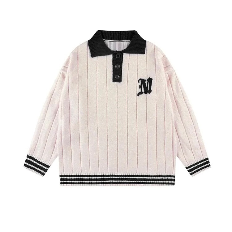 Custom Kids' Vintage-Inspired Knit Polo Sweater – OEM & ODM Children's Apparel Manufacturer