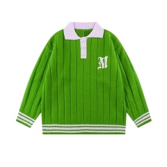 Custom Kids' Vintage-Inspired Knit Polo Sweater – OEM & ODM Children's Apparel Manufacturer