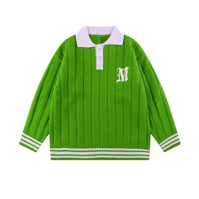 Custom Kids' Vintage-Inspired Knit Polo Sweater – OEM & ODM Children's Apparel Manufacturer
