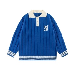 Custom Kids' Vintage-Inspired Knit Polo Sweater – OEM & ODM Children's Apparel Manufacturer