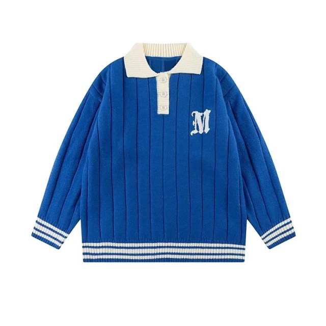 Custom Kids' Vintage-Inspired Knit Polo Sweater – OEM & ODM Children's Apparel Manufacturer