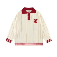 Custom Kids' Vintage-Inspired Knit Polo Sweater – OEM & ODM Children's Apparel Manufacturer