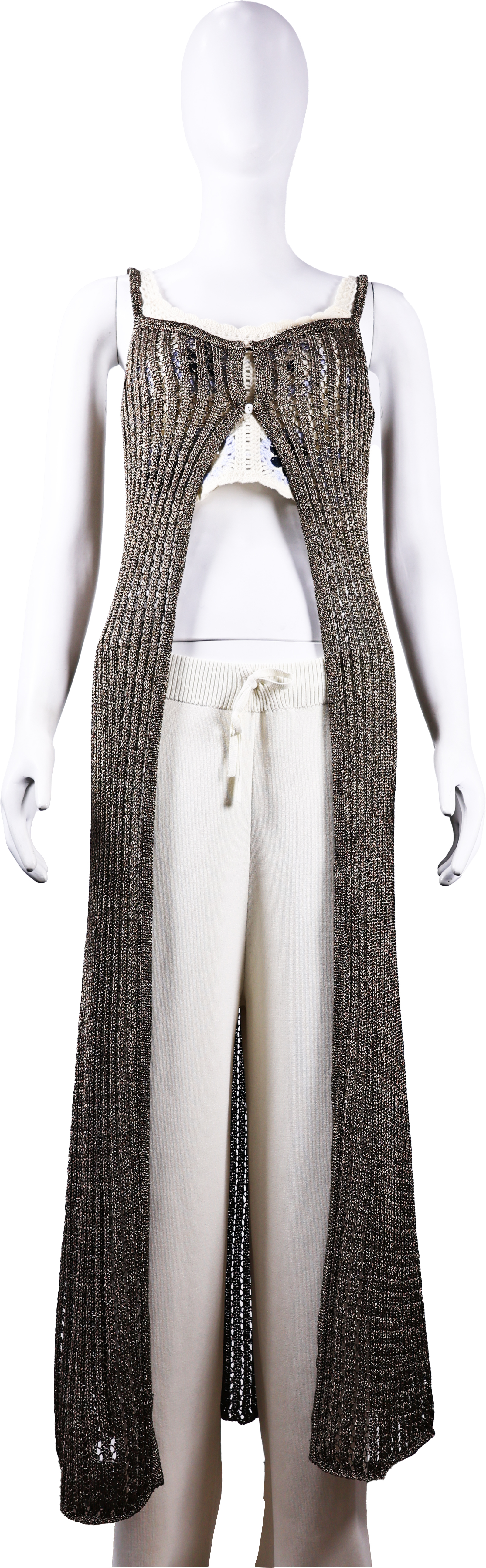 Customizable Stylish Hand-Knitted Maxi Dress with Front Slit – OEM & ODM Manufacturer