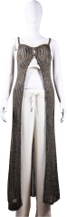 Customizable Stylish Hand-Knitted Maxi Dress with Front Slit – OEM & ODM Manufacturer