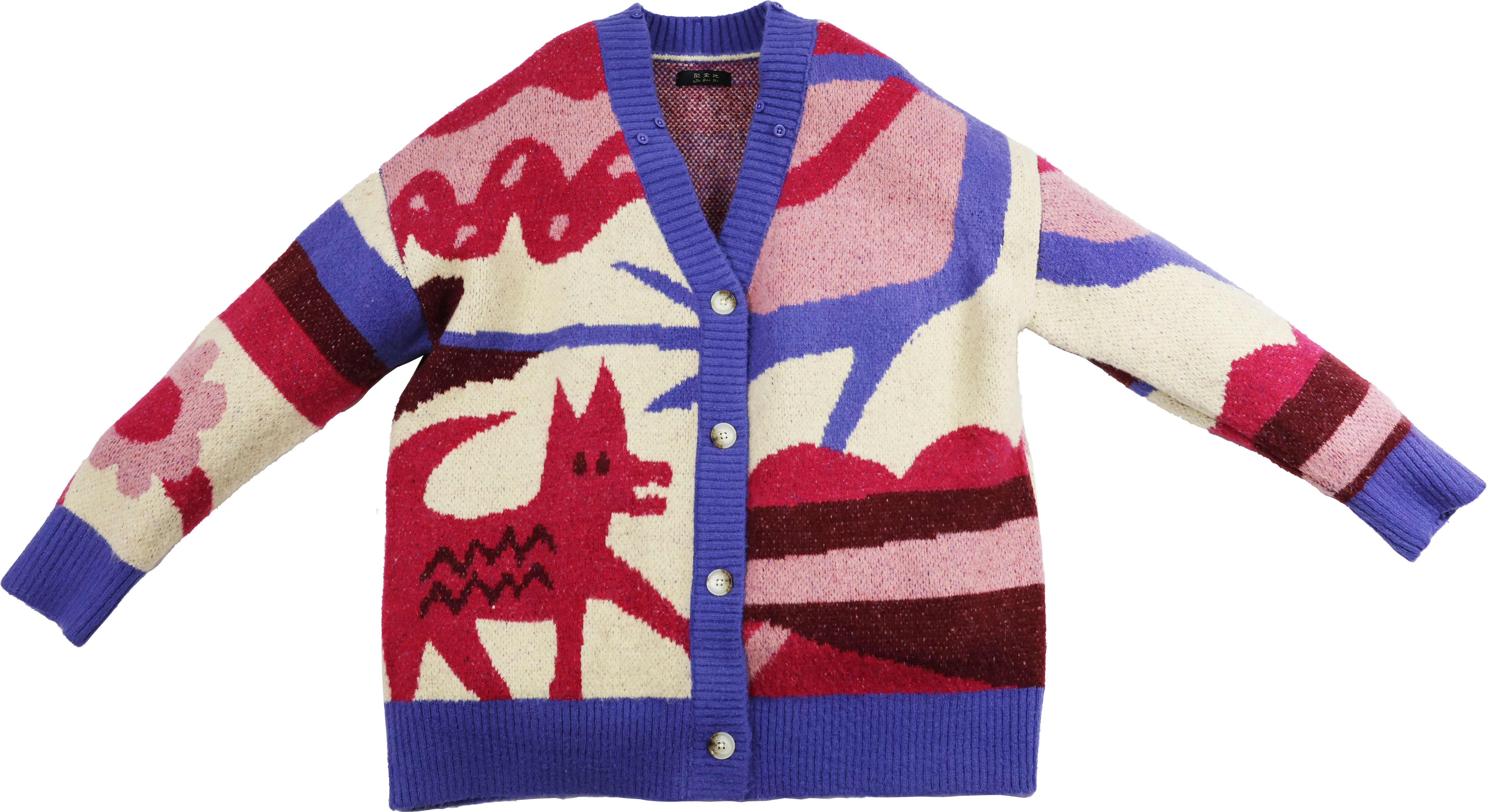 Custom Vibrant Knit Cardigan with Bold Graphic Patterns– OEM & ODM Manufacturer