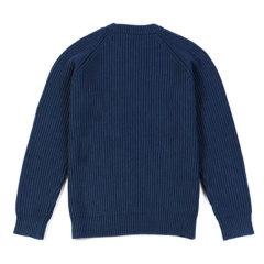 Custom Classic Ribbed Knit Blue Sweater – Premium Wholesale Manufacturer