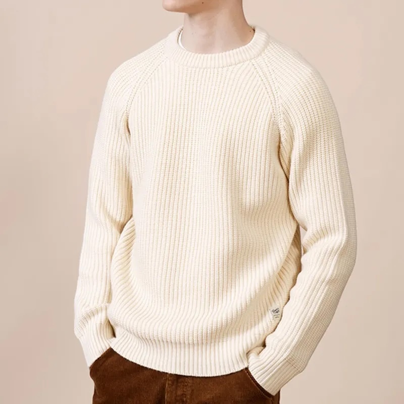 Custom Classic Ribbed Knit Blue Sweater – Premium Wholesale Manufacturer