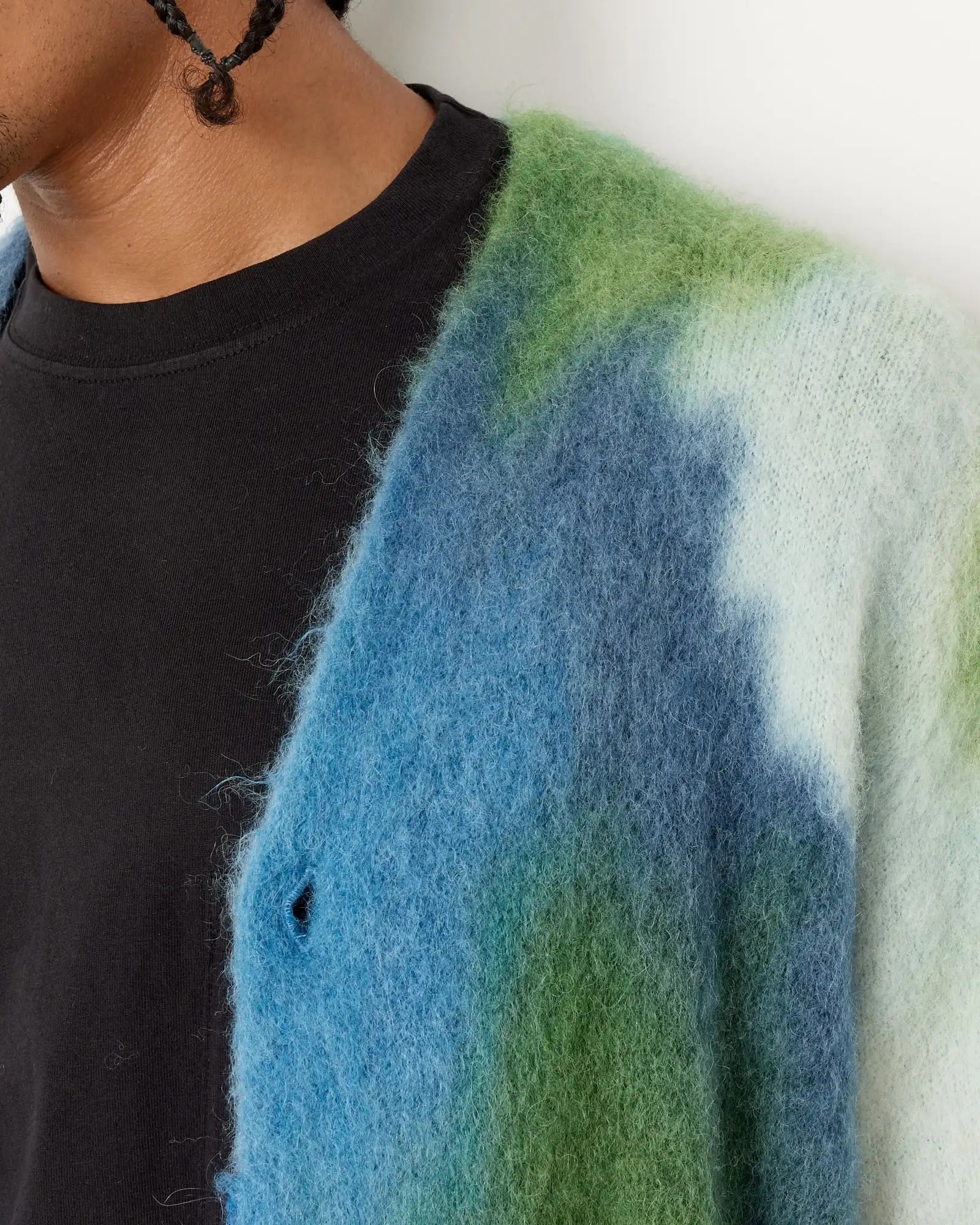 Customizable Vibrant Tie-Dye Mohair Blend Cardigan – Wholesale Manufacturer of Bold Knitwear