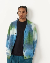 Customizable Vibrant Tie-Dye Mohair Blend Cardigan – Wholesale Manufacturer of Bold Knitwear