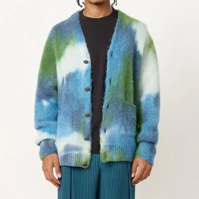 Customizable Vibrant Tie-Dye Mohair Blend Cardigan – Wholesale Manufacturer of Bold Knitwear