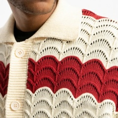 Customizable Vintage-Inspired Striped Crochet Knit Shirt – Wholesale Manufacturer of Retro-Inspired Knitwear