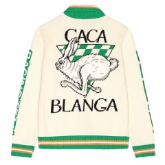 Customizable Casablanca-Inspired Graphic Knit Zip-Up Jacket – Wholesale Manufacturer of Unique Streetwear
