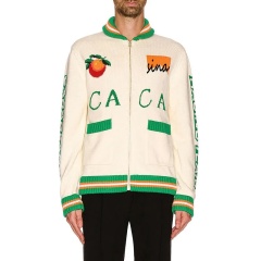 Customizable Casablanca-Inspired Graphic Knit Zip-Up Jacket – Wholesale Manufacturer of Unique Streetwear