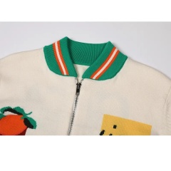 Customizable Casablanca-Inspired Graphic Knit Zip-Up Jacket – Wholesale Manufacturer of Unique Streetwear