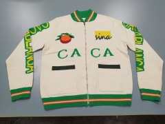 Customizable Casablanca-Inspired Graphic Knit Zip-Up Jacket – Wholesale Manufacturer of Unique Streetwear