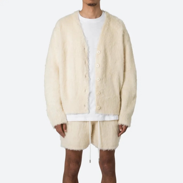Customizable Luxurious Fuzzy Knit Cardigan and Shorts Set – Wholesale Manufacturer of Contemporary Loungewear