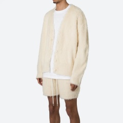 Customizable Luxurious Fuzzy Knit Cardigan and Shorts Set – Wholesale Manufacturer of Contemporary Loungewear